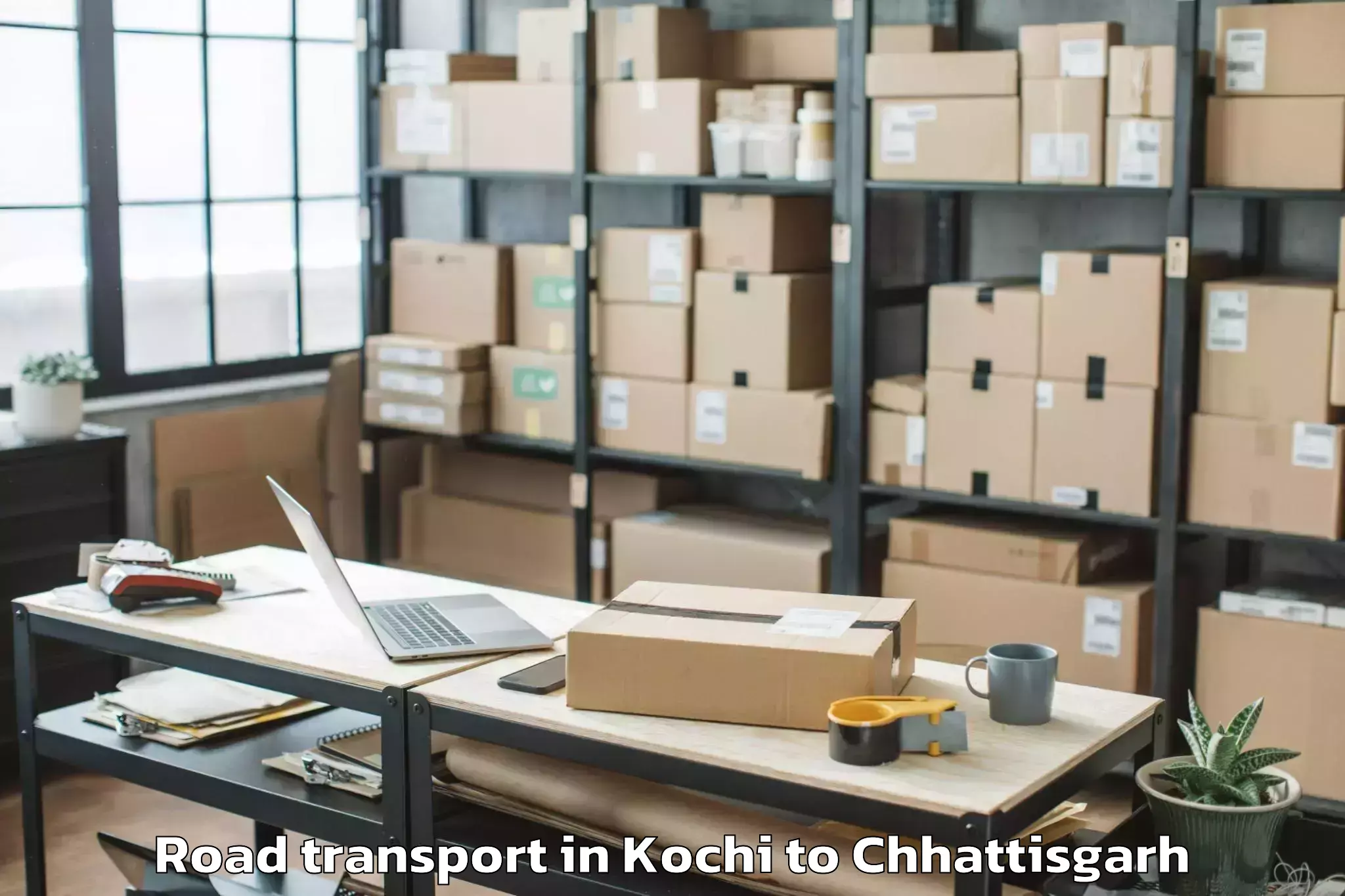 Book Your Kochi to Jashpur Road Transport Today